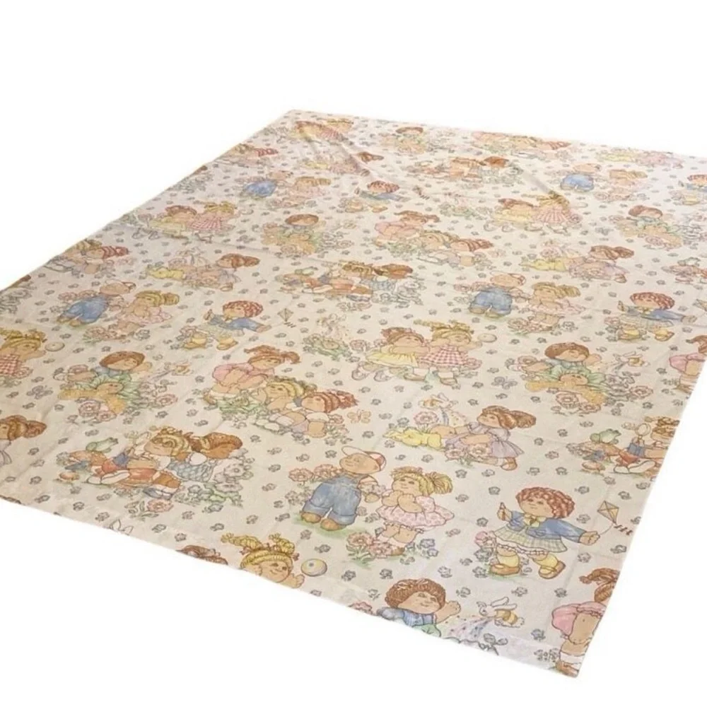 Vintage 80s Cabbage Patch Kids Themed Twin Sheet Bedding Fabric